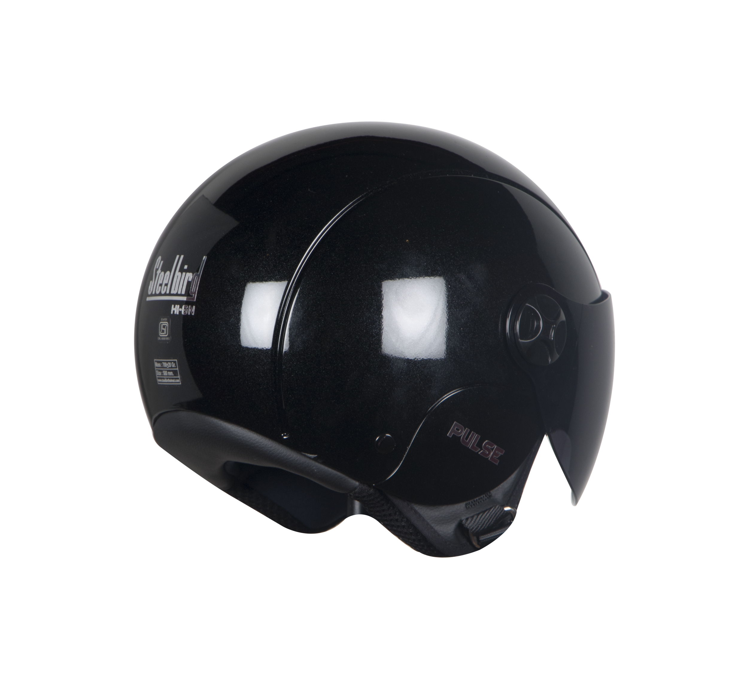 SBH-16 Pulse Glossy Black (For Boys)( Fitted With Clear Visor Extra Smoke Visor Free)